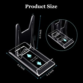 GulongYa Acrylic Book Stand Set of 10, Adjustable Clear Book Display Holder Modern Postcard & Magazine Display Stand Easel Stand for Fram, Magazines, Recipes, Albums, CD