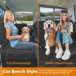Reliadura Dog Hammock for Truck,Dog Car Seat Cover for Back Seat, Waterproof Seat Cover for Trucks with Mesh Window,Backseat Cover for Dogs in Car for F150/RAM1500/Sierra/Silverado