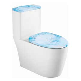 NICENEEDED Blue Marble Print Toilet Lid and Seat Protector Cover, Bathroom Toilet Tank Lid Covers Stretch Toilet Covers Set, Washable Dust Cover for Bathroom Fits Most Toilet Tanks & Lids