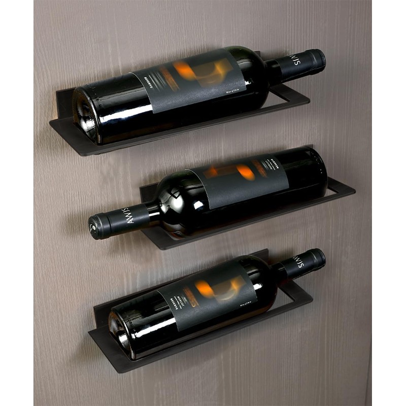GeLive Wall Mounted Wine Bottle Holder Individual Wine Rack Aluminum