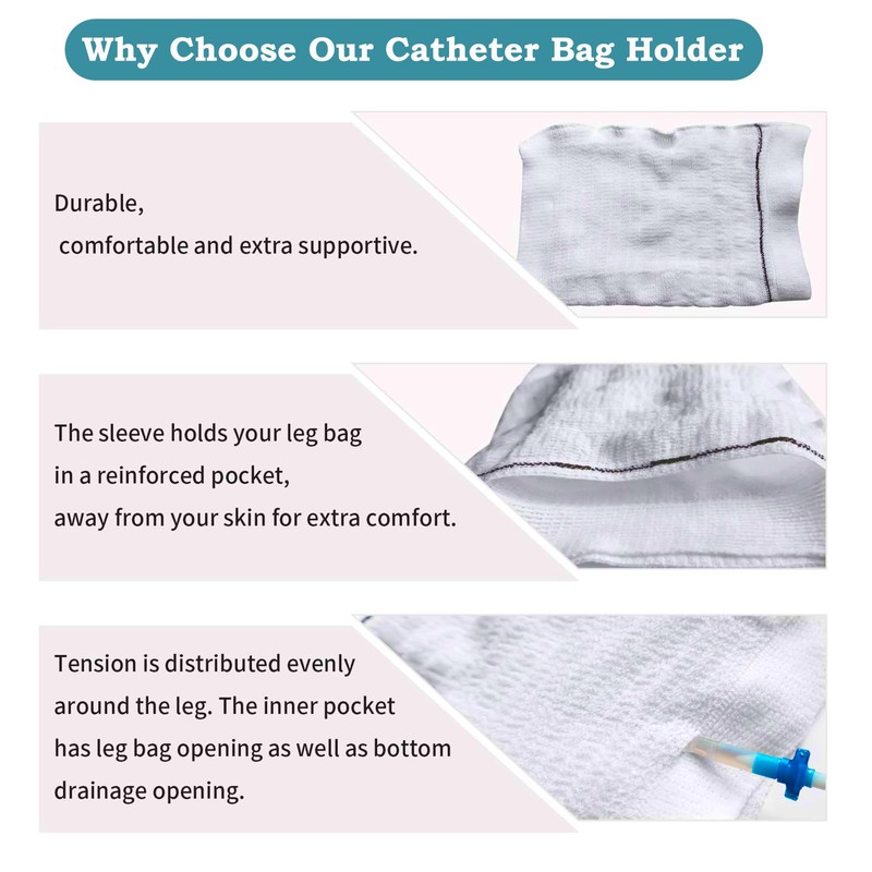 Catheter Leg Bag Holder Convenient Washable Reusable Elastane Stitched Wrapped