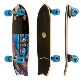 Flow Surf Skates Cruiser - 29"x10" 7-Ply North American Maple Deck, Carving Truck, Fully Assembled, Supports up to 275 lbs for Surf-Like Carving