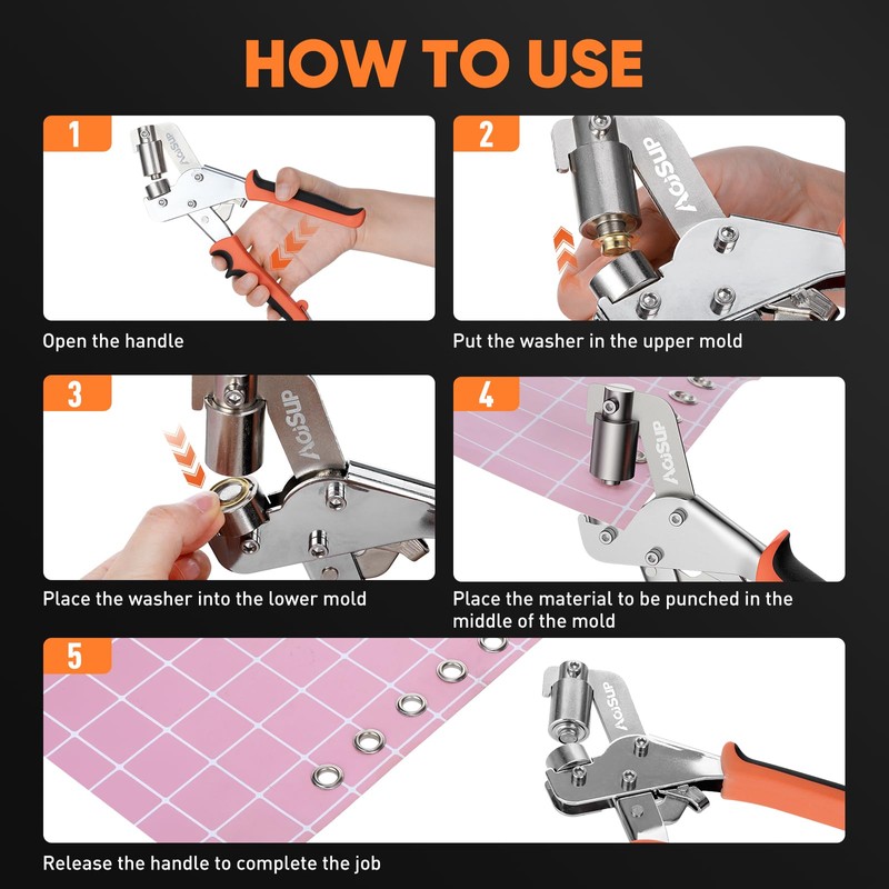 AojSup Professional Eyelet Pliers Set