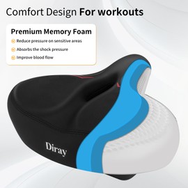Bicycle seat for Comfort Women/Men Bike Seat,Bike Saddle with Memory Foam Padded fit Road Clamp Bikes & Indoor Stationary Exercise Peloton Bike Seats