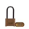 SCAN SCAPLBCOMLS Long Shackle Brass Padlock Combination, 50mm