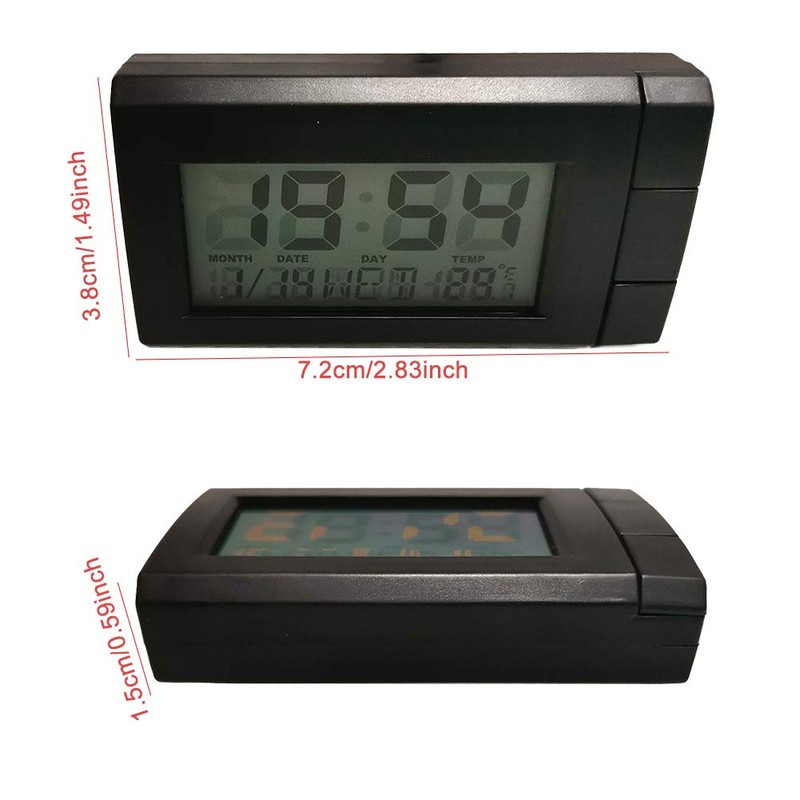 Thermometer Digitaluhr Auto Temperaturmesser Kalender Mini Monitor mit LCD-Display Zeit