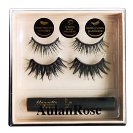 AulanRose 3D Magnetic Eyelashes, Magnetic Lashes Natural Looking with Eyeliner Kit, Reusable Faux Eyelash, Cruelty-Free & Vegan, Enhanced by Strongest Waterproof Liquid Liner