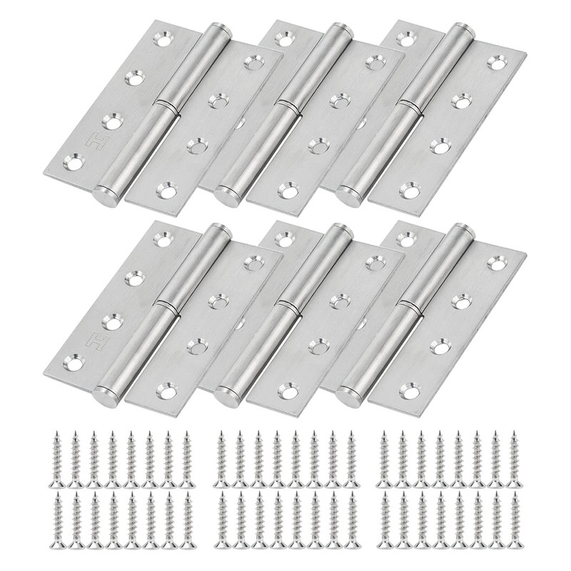 6 Pack Lift Off Door Hinges 4", Heavy Duty Stainless