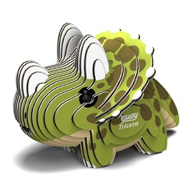 Eugy Triceratops Dinosaur 3D Puzzle, 25 Piece Eco-Friendly Educational Learning Puzzles for Kids 6+