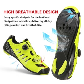 Unisex Cycling Shoes Compatible with pelaton Indoor Road Bike Shoes Mountain Bike Shoes for Men and Women Delta Cleats Clip Outdoor Pedal Bicycle Shoes MTB Shoes for Men2106A-yellow-41