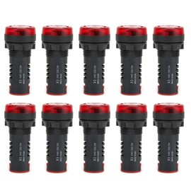 10 Pcs BERM LED Buzzer AD16‑22SM Red Flash Alarm Indicator Lamp Buzzer Ac DC24V