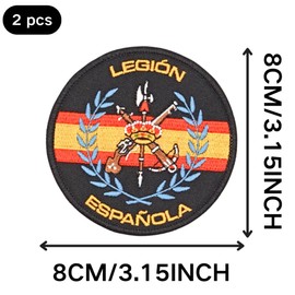 2 pcs LEGION ESPANOLA Embroidered Patch with Hook and Loop Fastener Backing- Punk Style Tactical Crochet Appliques Suitable for Vests,Jackets, Backpacks,and Clothing