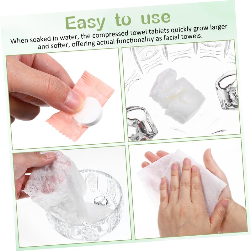 NOLITOY 100pcs Compressed Face Towels Portable Facial Cleansing Tablets Individually