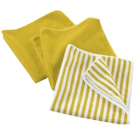 Macosa U1790465 Microfibre Cloths Set of 3 Yellow White Dishcloth Polyester Cleaning Cloth Cleaning Cloth Kitchen Towel