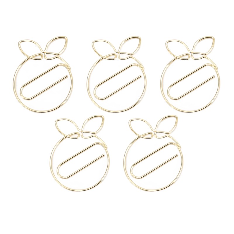 100Pcs Gold Paper Clips Cute Shape Stainless Steel Multifunction Metal