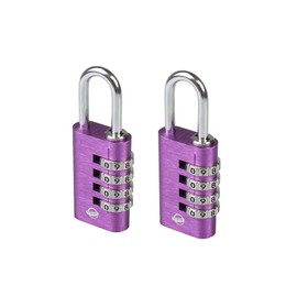 SISAV Combination Lock,4 Digit Gym Combination Padlock for School Lockers,Toolbox,Fence Gatev,Employee Locker(Purple 2-Pack)