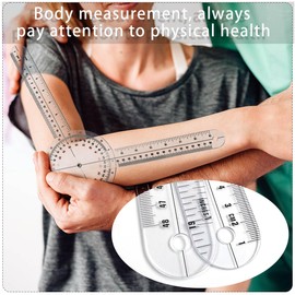 Goniometer 12 inch, Transparent Orthopedic Angle Ruler Plastic Goniometer, 360 Degree Clear Protractor Physical Therapy for Body Measuring Tape Goniometer Protractor Ruler