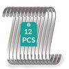 12 Small S Hooks Stainless Steel Flat 8 cm -