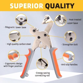 Heavy-Duty Snap Fastener Tool Kit - BILLION GOLD Adjustable Snap Button Tool with 20 Sets Snaps, Removable Fastener Pliers for Boat Covers, Replacing Metal Snaps,Canvas, Tarps