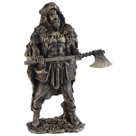 VOGLER Joh. Vogler GmbH Nordic Viking Berserker with Axe Artificial Stone Hand Coloured Silver Colour