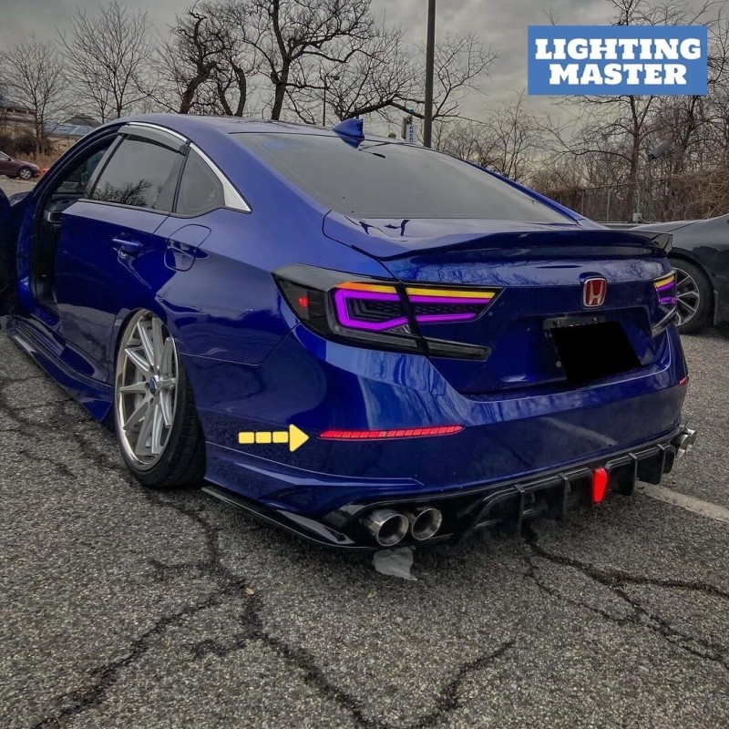 lighting_master Smoked Lens Rear Bumper LED Reflector Fits Honda Accord