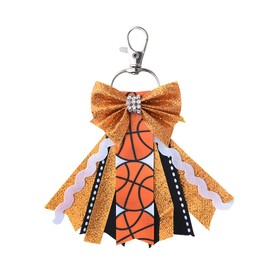 ShiQiao Spl Cheer Bow Keyring for Backpack Bag Accessories for Women Glitter Basketball Cheerleading Keychain for Cheerleader Gifts for Basketball Lovers Players Bowknot Keyring for Girls Cheer Stuff