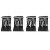 4 Pcs Metal Bookends Anti Slip Exquisite Unique Design Black