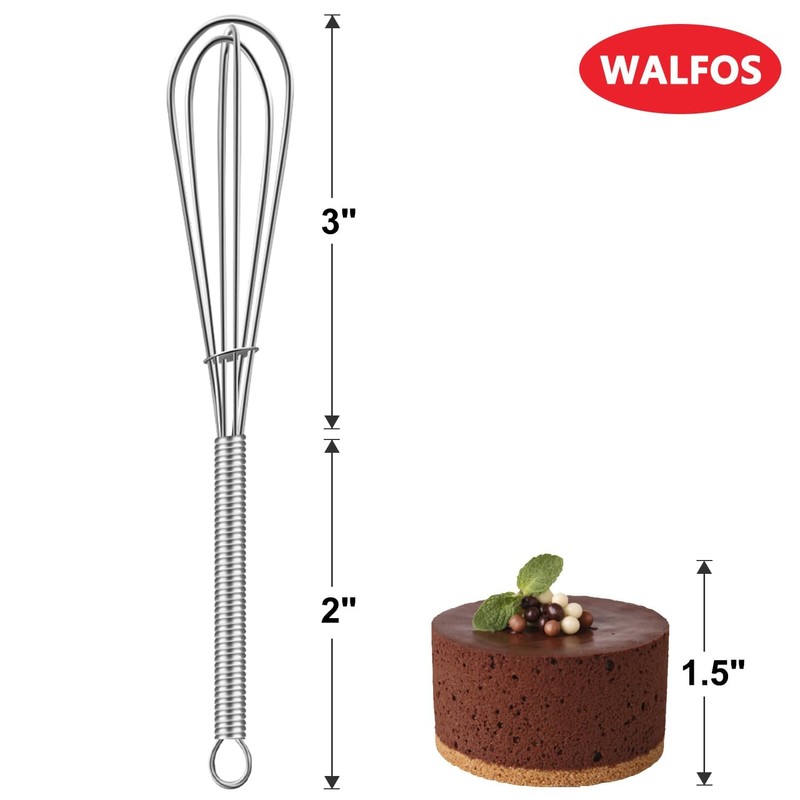 Walfos Mini Whisks, Small Whisk Bulk 304 Stainless Steel 6