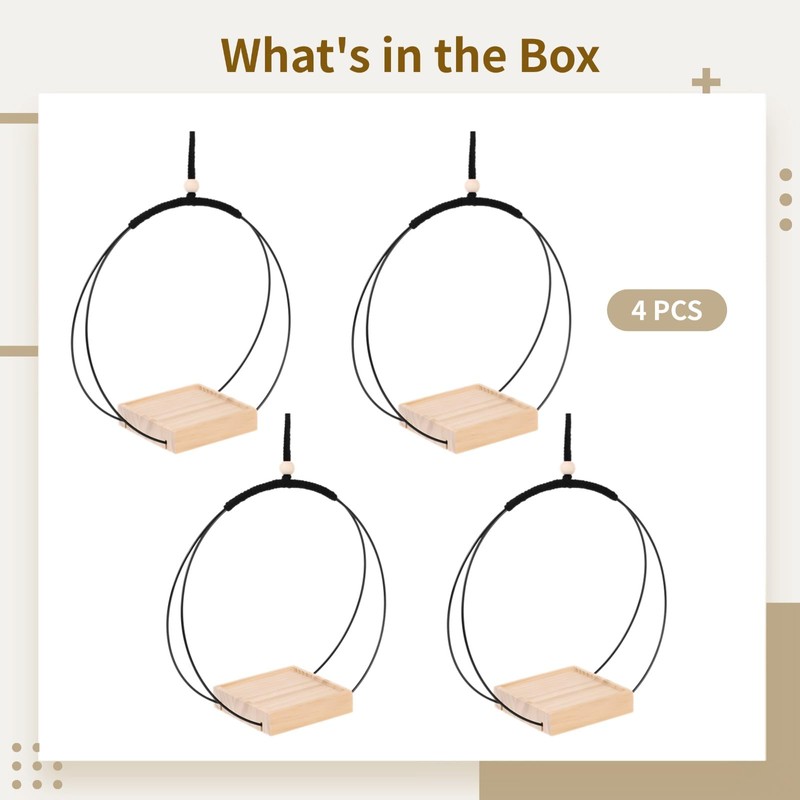 Toyosport 4 Pcs Plant Hanger with Wood Base, Hanging Window