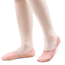 Leotruny 6 Pairs Unisex Thick Cushion Athletic Cotton Non Slip Low Cut Flat Liner No Show Socks, C07-green/Pink/Purple, Large