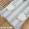 TruDelve Cotton Blend Tablecloth Blue Striped Rectangle Tablecloths with Tassel