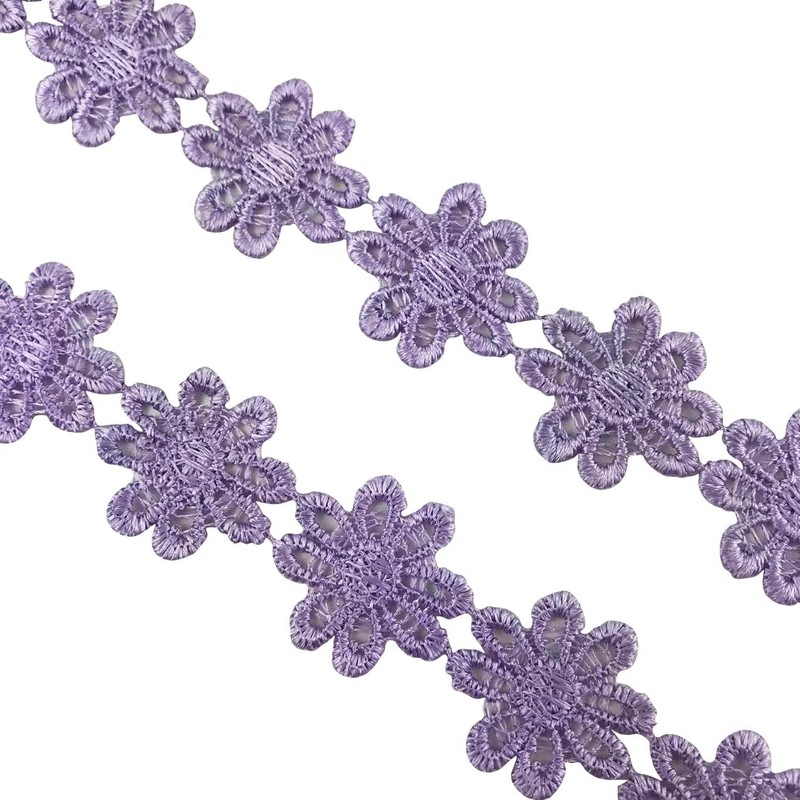2 Yards 25mm Light Purple Daisy Flower Lace Trim Knitting