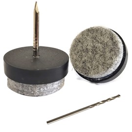 Pack of 30 Felt Gliders Nail 22 mm Felt Gliders for Chairs Furniture Gliders Felt Gliders Screws Floor Protectors for Chairs, Tables and Furniture, Includes Drill