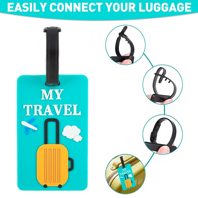 TamBee Luggage Tags 4pcs Suitcases Luggage Tags Labels Travel Suitcase