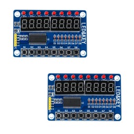 EC Buying 2Pcs TM1638 Display Module 8 Bit LED Digital Tube 8 Bit Digital Led Key Display Module LED Display Module Microcontroller Display Module with Keys Electronic Module for Ardiuno
