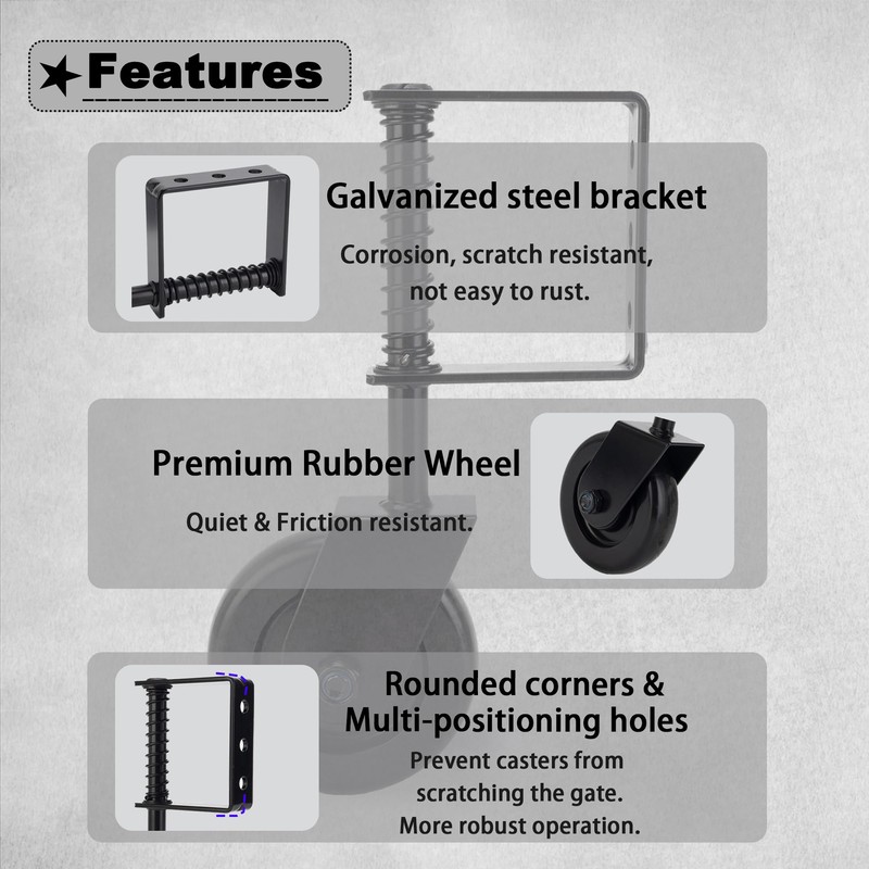 Auxdee 4.3 Inch Heavy Duty Fence Gate Wheel with Universal