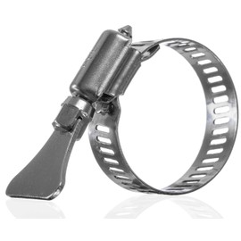 YoiYee 14-27mm Hose Clamp, 304 Stainless Steel Adjustable Pipe Clip with Thumbscrew, Butterfly Type Metal Worm Drive Ducting Strap for Securing Gas/Fuel Line, Pack of 4
