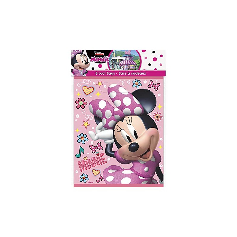 Iconic Minnie Mouse Plastic Loot Bags - 11" x 7.5",