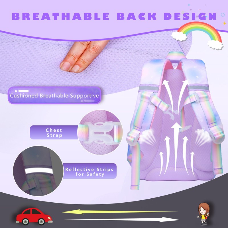 Schxuw 3PCS SET kids backpacks for girls, bookbag for girls