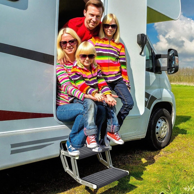 FINELYCR Motorhome Step Mat, Adjustable Motorhome Step Mat, Non-Slip Footrest