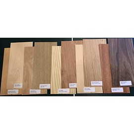 Wood Veneer Pieces 10-6” x 12” Pieces Domestic 1/42” Thickness Variety