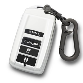 Kirsnda for Acura Key fob Cover case,with Keychain fit MDX RDX RLX ILX TLX Smart Remote Vehicle Accessories,Soft TPU Key case,4 Buttons(Silver)