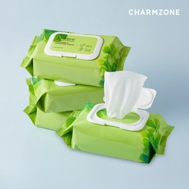 Charmzone Ginkgo Soothing & Cleansing Tissue 353g (70 sheets) 4pcs / 참존 징코 수딩 앤 클렌징 티슈 353g (70매) 4개