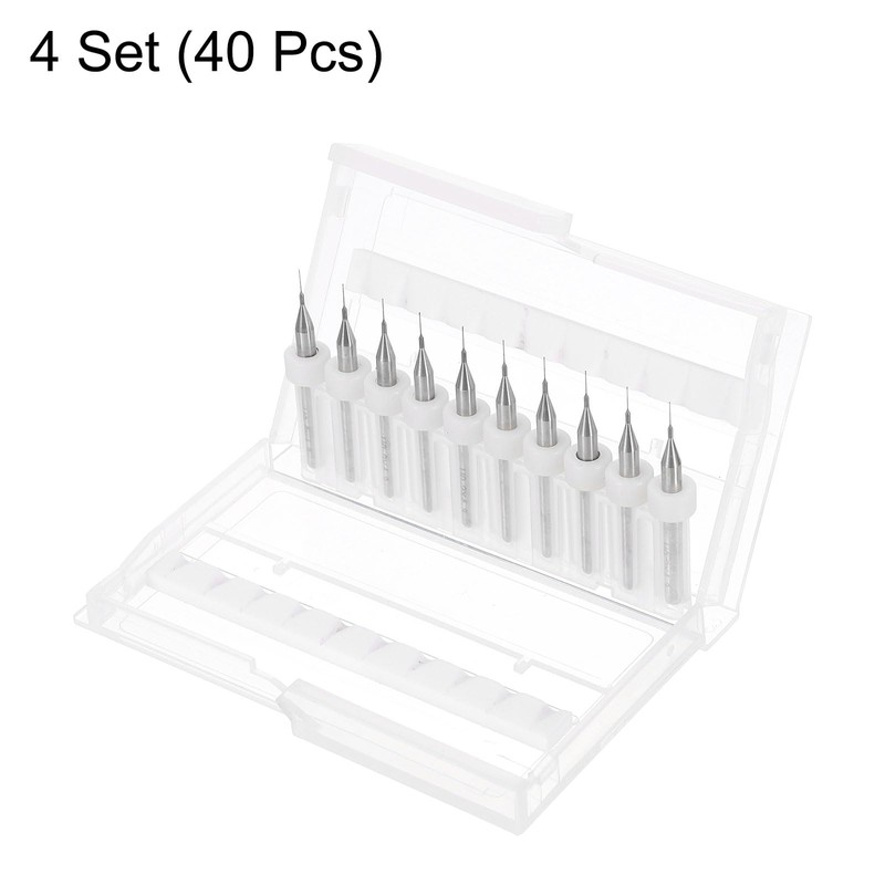 sourcing map 4 Set (40pcs) PCB Drill Bit Set 1/8"