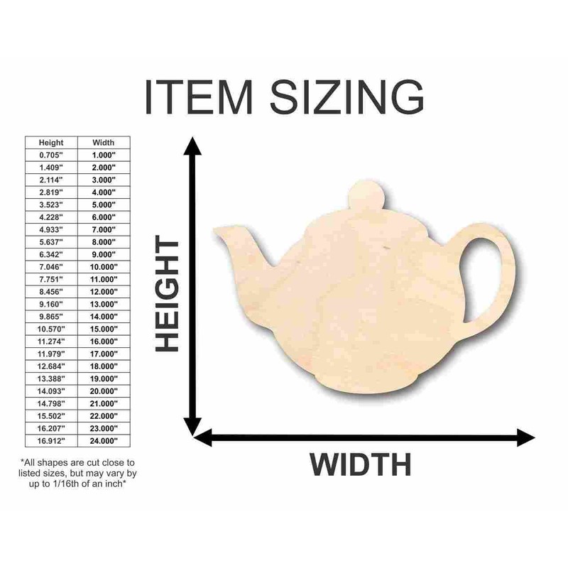 Unfinished Wood Teapot Shape Kitchen Craft up to 24" DIY