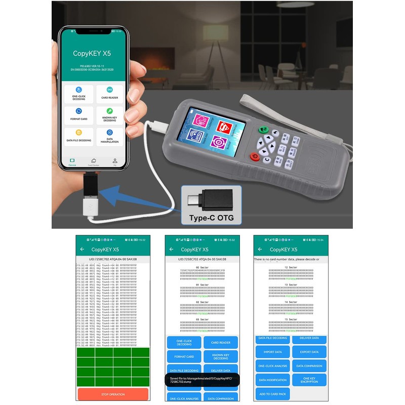 OBO HANDS RFID WiFi CopyKey Full Decoding Function Card Copier/Reader/Writer