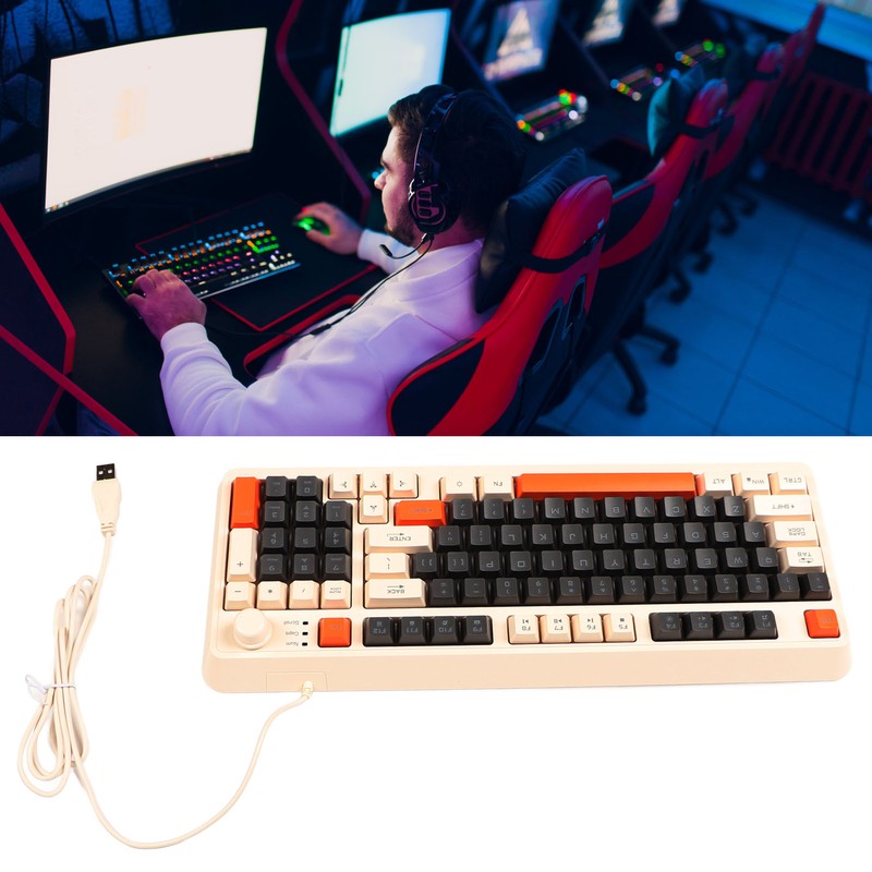 Gaming Keyboard USB 94 Keys LED Backlit Ergonomic Fodable Feet