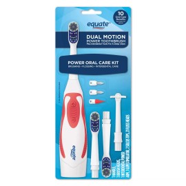 Equate Dual Motion Power Oral Care Kit with Interdental Tools, Soft Bristles