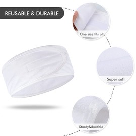 KinHwa Headbands for Washing Face Non-slip Make-up Headwraps Adjustable Hair Bands Fits All Head Sizes Perfect for Sports, Yoga, Workout or Bath 3 Pack - White