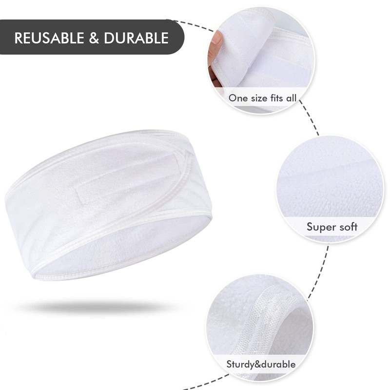 KinHwa Headbands for Washing Face Non-slip Make-up Headwraps Adjustable Hair